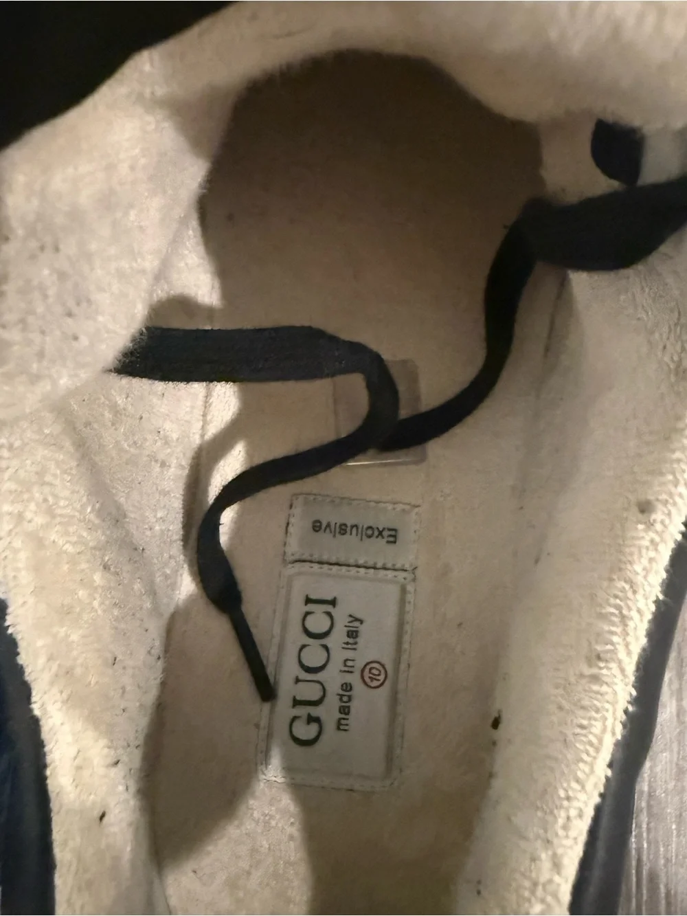 Gucci Black Leather Sneakers with Green Star Motif